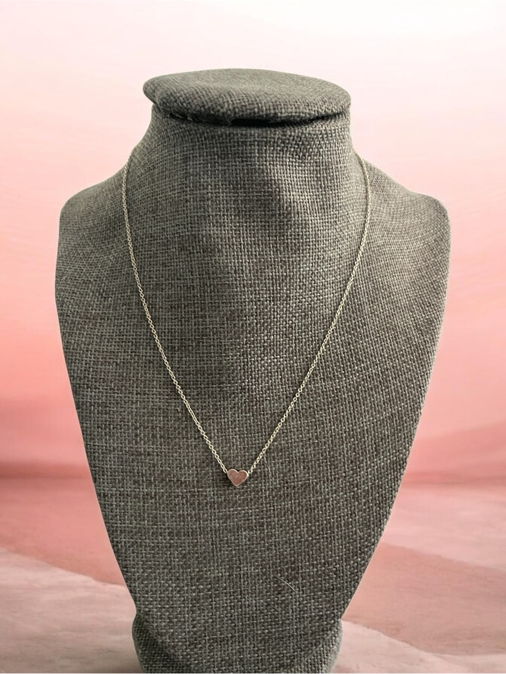 Silver Tone Necklace with Heart slider Pendant